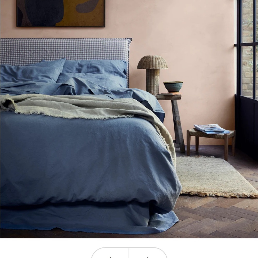 Piglet in Bed Dusk Blue 100% Linen Duvet Cover Only